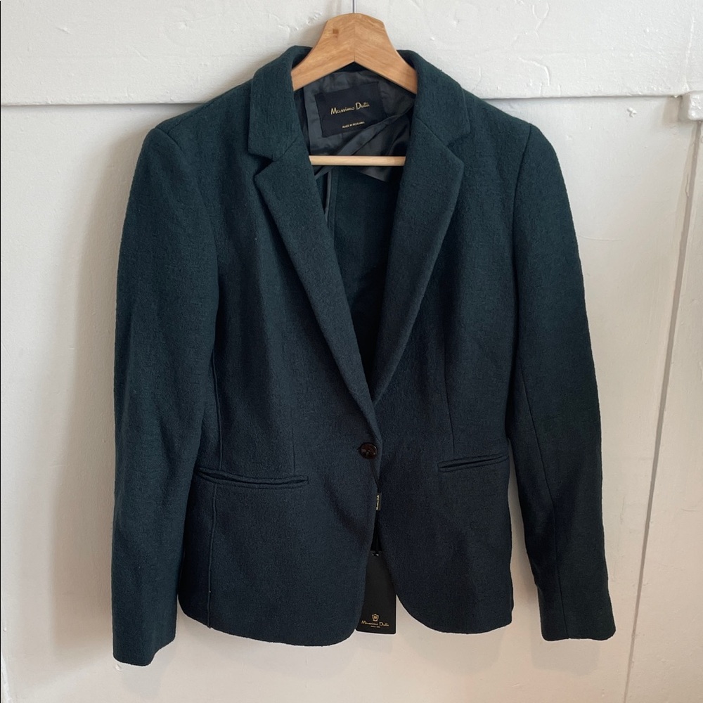 Massimo Dutti Dark Green Blazer